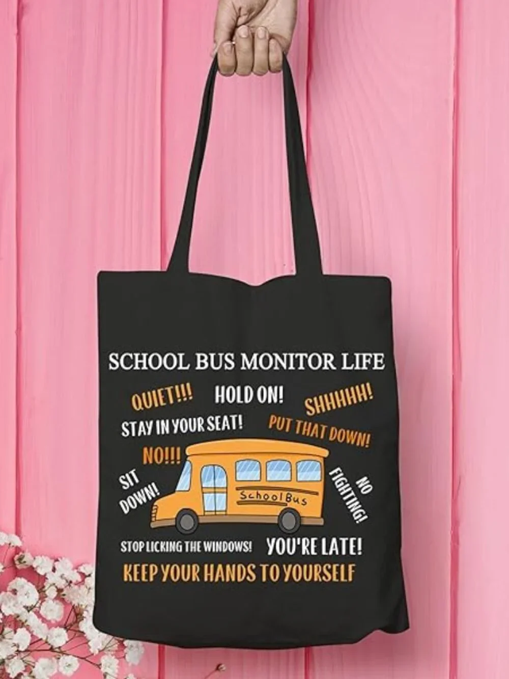 School Bus Monitor Tote Bag School Bus Driver Appreciation Gifts Grocery Bag